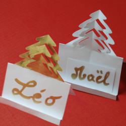 porte nom sapin blanc et doré;