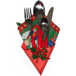 Porte couvert et serviette de Noël