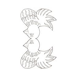 modèle de tête de poule de Pâques à colorier 