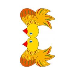 le modèle de tête de poule de Pâques coloriée