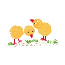 Peindre des poussins aux doigts