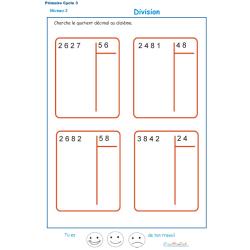 Calculer le quotient décimal au dizième d'une division : exercice 2 