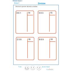 Calculer le quotient décimal au dizième d'une division : exercice 4 