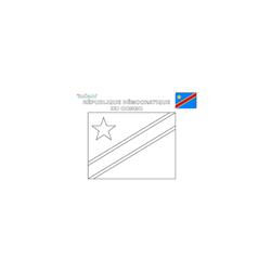 Coloriage du drapeau de la République Démocratique du Congo