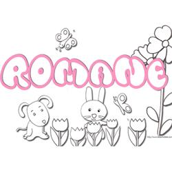coloriage prénom Romane