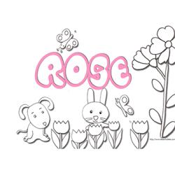 Coloriage prénom Rosine