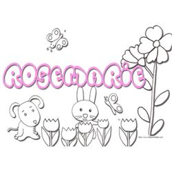 Coloriage pr&eacute;nom Rose