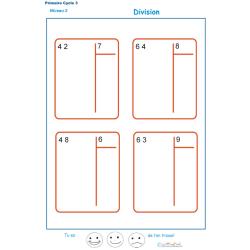 divisions sans reste  bas&eacute;es sur les tables de multiplication exercice 5 