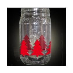 Photophore sapins rouges