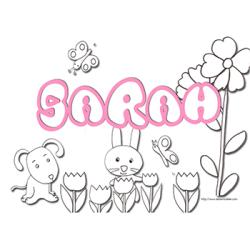 coloriage prénom Sarah