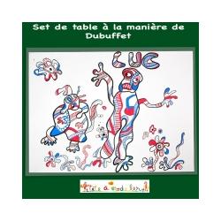 Set de table à la manière de Dubuffet