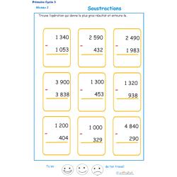 Imprimer des soustractions cycle 3 niveau 2 exercice 4