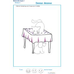 Imprimer l'exercice 1  dessus - dessous - niveau 2 