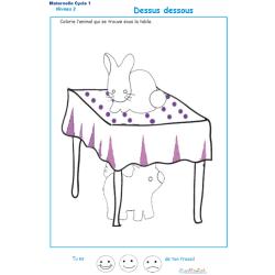 Imprimer l'exercice 2  dessus - dessous - niveau 2