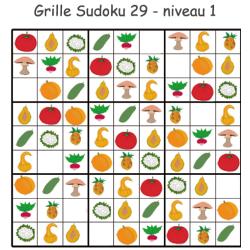 Sudoku 29 sur les légumes - maternelle