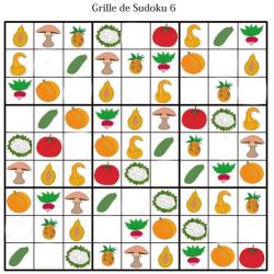 Sudoku pour la maternelle : grille 6