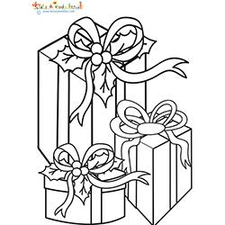 Coloriage de cadeaux en tas