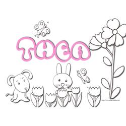 Coloriage prénom Thea