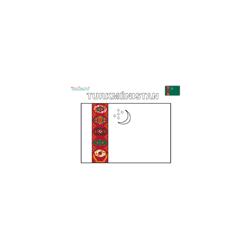 Coloriage du drapeau du Turkmenistan