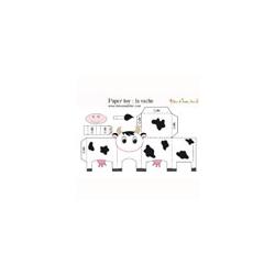 Paper toy vache noire et blanche à imprimer