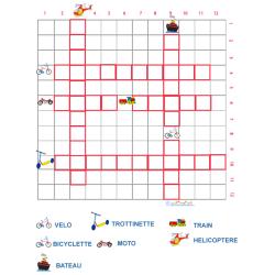 Mots croisés sur les véhicules grille 1 maternelle à imprimer