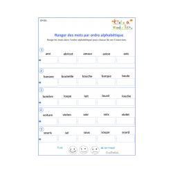 Exercice vocabulaire CE1 classement alphabétique
