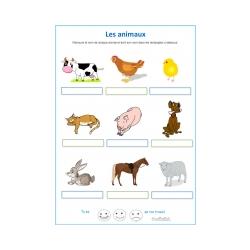 Exercice vocabulaire CP - Les animaux