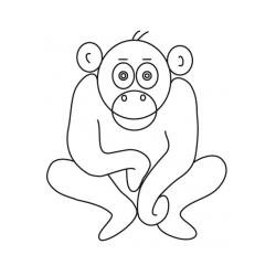 Coloriage signe du zodiaque: le singe 