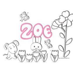 coloriage prénom Zoé