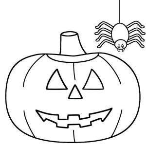 Coloriage araignée et une citrouille à imprimer avec Tête à modeler