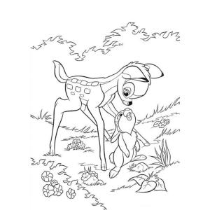 Coloriage Bambi et panpan