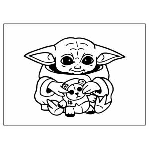 Coloriage bébé Yoda de Star Wars