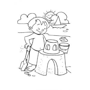 Coloriage Caillou à la mer