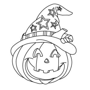 Coloriage d'une citrouille d'Halloween à imprimer avec Tête à modeler