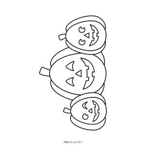 Coloriage de citrouilles mignonnes