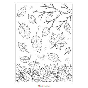 Coloriage de feuilles qui tombent à imprimer