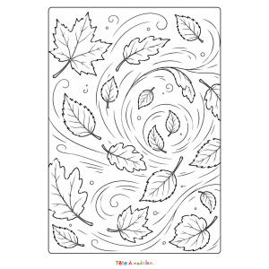 Coloriage de feuilles qui volent à imprimer