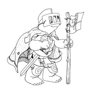 Coloriage de Franklin en chevalier