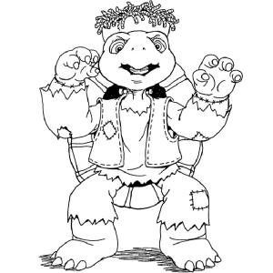 Coloriage de Franklin en zombie