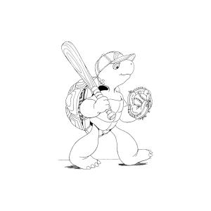 Coloriage de Franklin qui joue au baseball