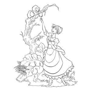 Coloriage de Jane et Le Petit de Kerchak