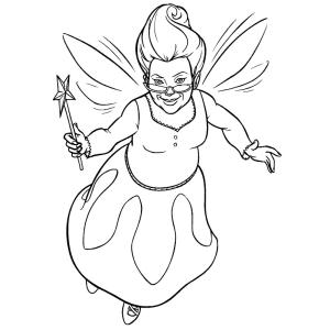 Coloriage de La Bonne Fée de Shrek 