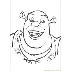 Coloriage de la tête de Shrek 