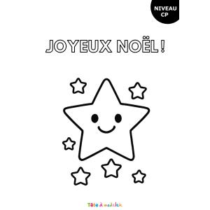 Coloriage pour les CP : l'étoile de Noël