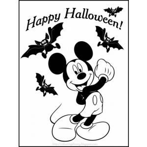 Coloriage de Mickey à Halloween