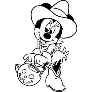 Coloriage de Minnie à Halloween