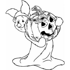 Coloriage de Porcinet à Halloween