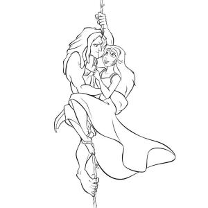 Coloriage de Tarzan et Jane