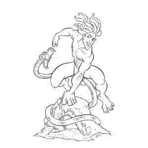 Coloriage de Tarzan et le serpent