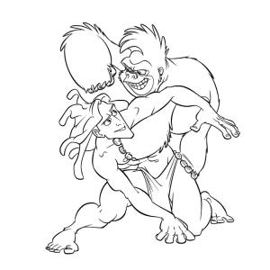 Coloriage de Tarzan et Terk